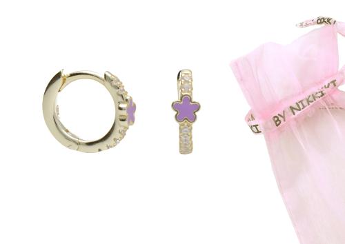 BY NIKKI Oorringen, zilver verguld met zirkonia (diameter: 10mm.) - 24715