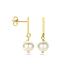 Oorhangers, zilver verguld met  immitatieparel (2,6cm.) - 24735