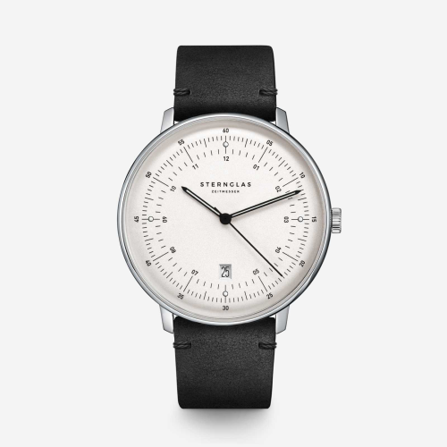 Sternglas Hamburg Zilver - Zwarte Band - Herenhorloge - 24738