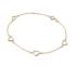 Armband, 14krt.goud met hartjes (lengte: 17-19cm.) - 24764