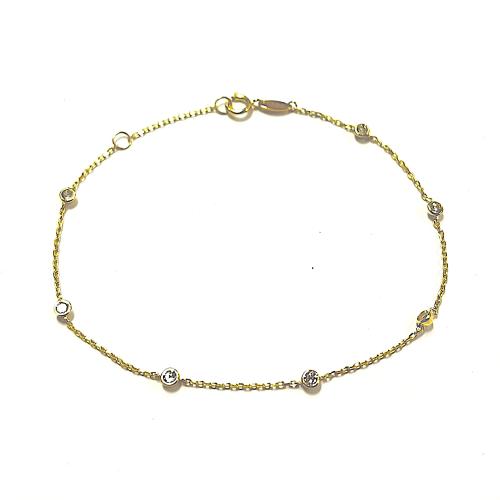 Armband, 9karaat met zirkonia (lengte: 17-19cm.) - 24795