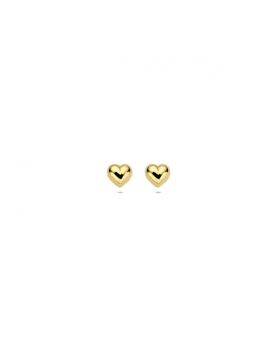 Oorknoppen, 9 karaat hart 4mm. - 24803