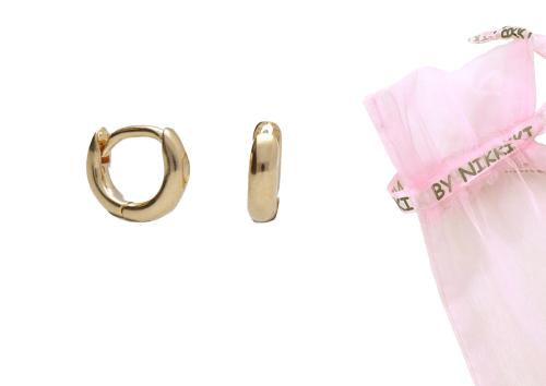 BY NIKKI Oorringen, zilver verguld  (2x8mm.) - 24831