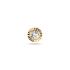 Jackie Flat back piercing, 14krt.goud "Vintage White Topaz" (4mm.) - 24841
