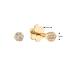 Jackie Flat back piercing, 14krt.goud "White Topaz Pave" (2,5mm.) - 24842