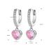 Oorringen, zilver met hart zirkonia (11,5x2mm.) - 24869