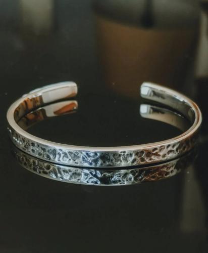 TAJ AMSTERDAM Zilveren Cuf Herenarmband JEBEL (one-size - 6,5mm.breed) - 24874