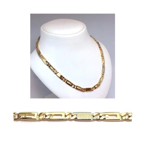 HC Collier, 14krt.bicolour goud fantasieschakel 5mm. (lengte: 50cm.) - 2914