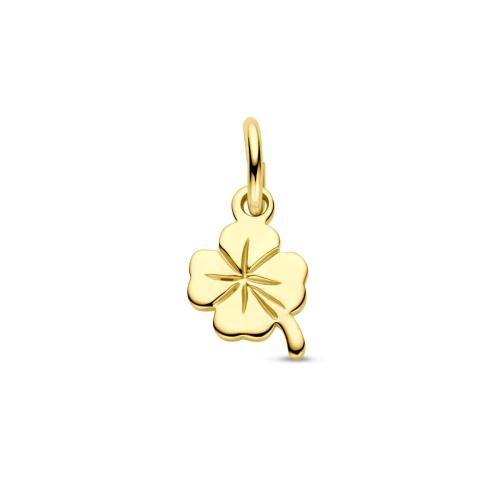 Hanger, 14krt.goud klaver (6mm.) - 5201