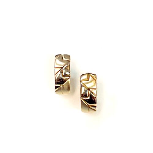 Oorknoppen, 14krt.goud met steker en clip-mechaniek (17x7mm.) - 5404