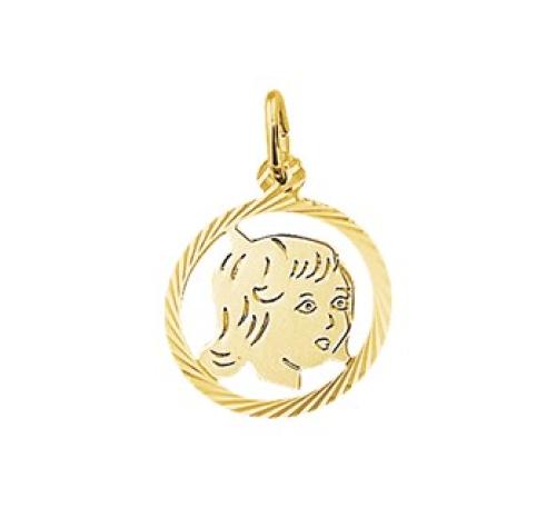HC Hanger, 14krt.goud Kinderhoofdje meisje (15,5mm.) - 7404