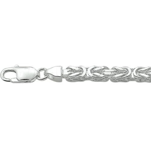 Armband, zilver koningsschakel 5mm.(lengte: 21cm.) - 7748