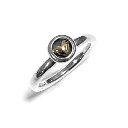 Pandora Ring, 925zilver met gouden hartje (maat 51) - 7992