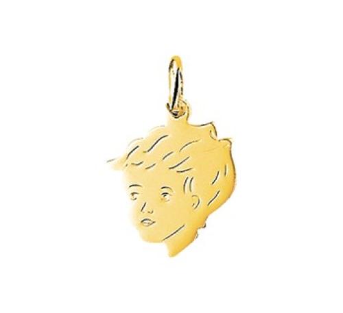 HC Hanger, 14krt.goud Kinderhoofdje jongen (18mm.) - 8055