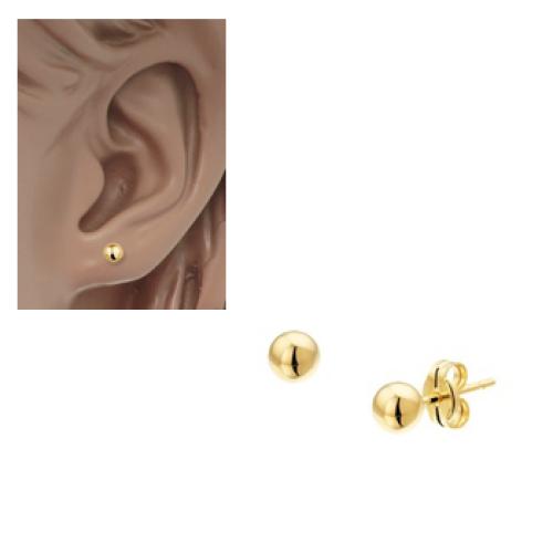 HC Oorknoppen, 14krt.goud (4mm.) - 8746