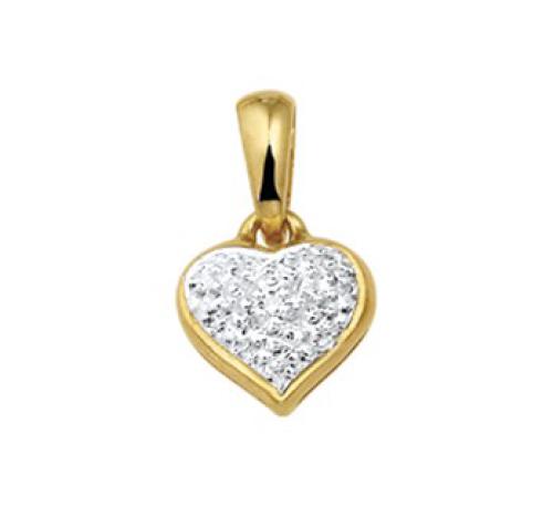 HC Hanger, 14krt.goud hart met 0,005ct.diamant (8mm.) - 8853