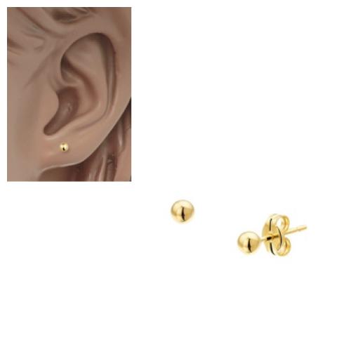 Oorknoppen, 14krt.goud (3mm.) - 8950