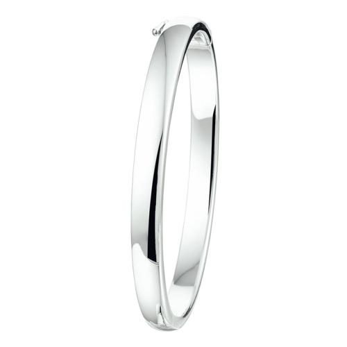 HC Bangle, zilver halfbol met scharnier (6mm.) - 9209