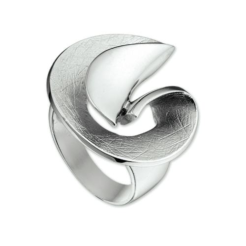 Ring, zilver gerhodineerd vijverblad  24mm. (maat 16,75) - 9291
