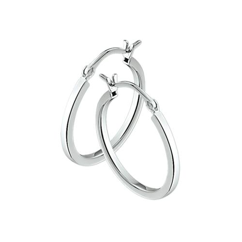 Oorringen, zilver vierkante buis (30x2mm.) - 9554