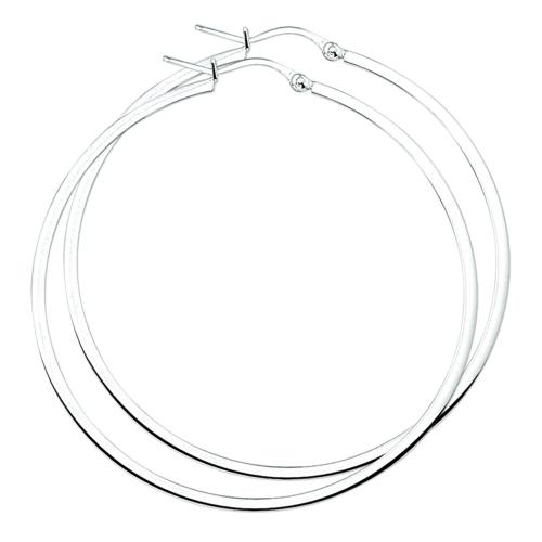 Oorringen, zilver vierkante buis (60x2mm.) - 9555