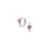 Oorringen, zilver met roze hart - 9556