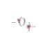 Oorringen, zilver met roze hart - 9556
