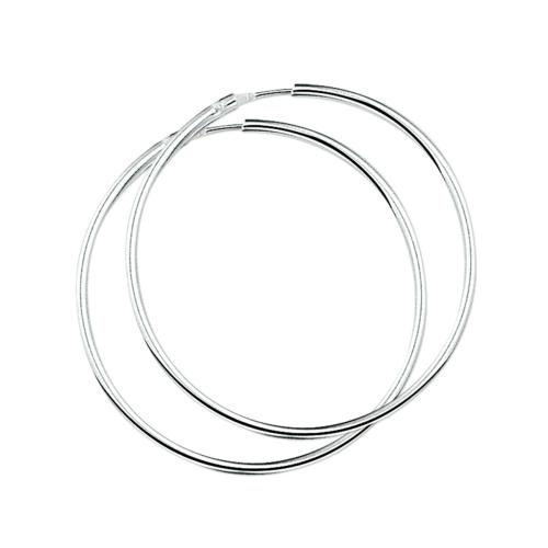 Oorringen, zilver ronde buis (38x2,1mm.) - 9729