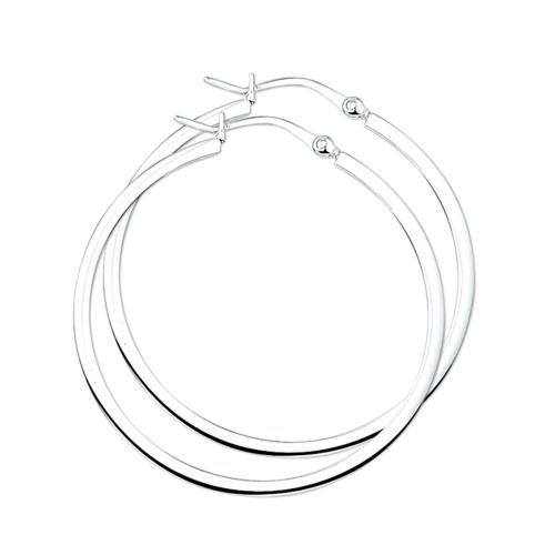Oorringen, zilver vierkant buis (40x2mm.) - 9735