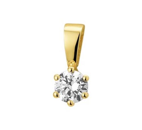 HC Hanger, 14krt.goud met zirconia (4mm.) - 9919