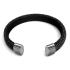 Armband, roggenleer/staal (12mm.breed)  kleur donkerblauw - 9967